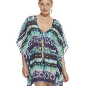 BLEU ROD BEATTIE Sun, Sea & Sand Chiffon Caftan Cover-Up like new